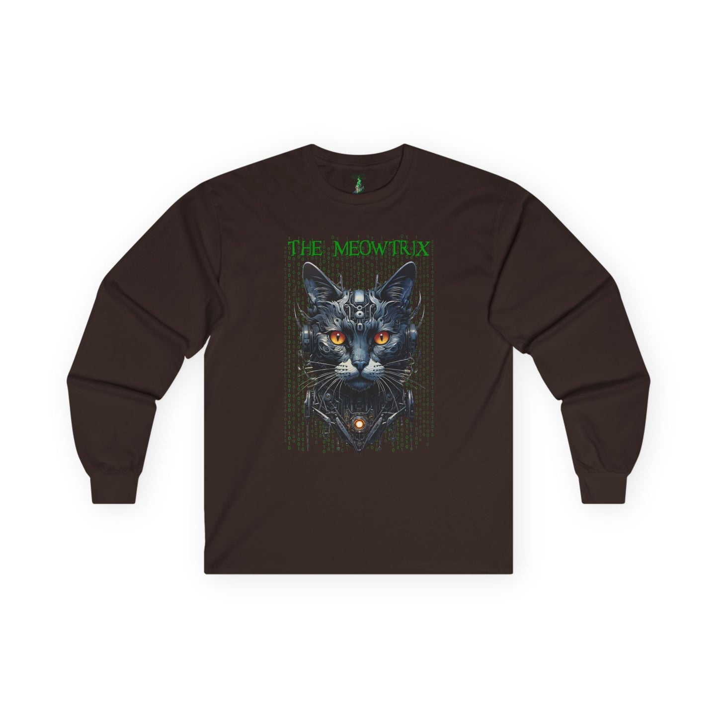 Matrix Cat Parody Tee, Funny Meowtrix Movie T-Shirt for Cat Lovers, Unisex Cotton Long Sleeve Shirt, Humorous Gift for Matrix Fans, Casual