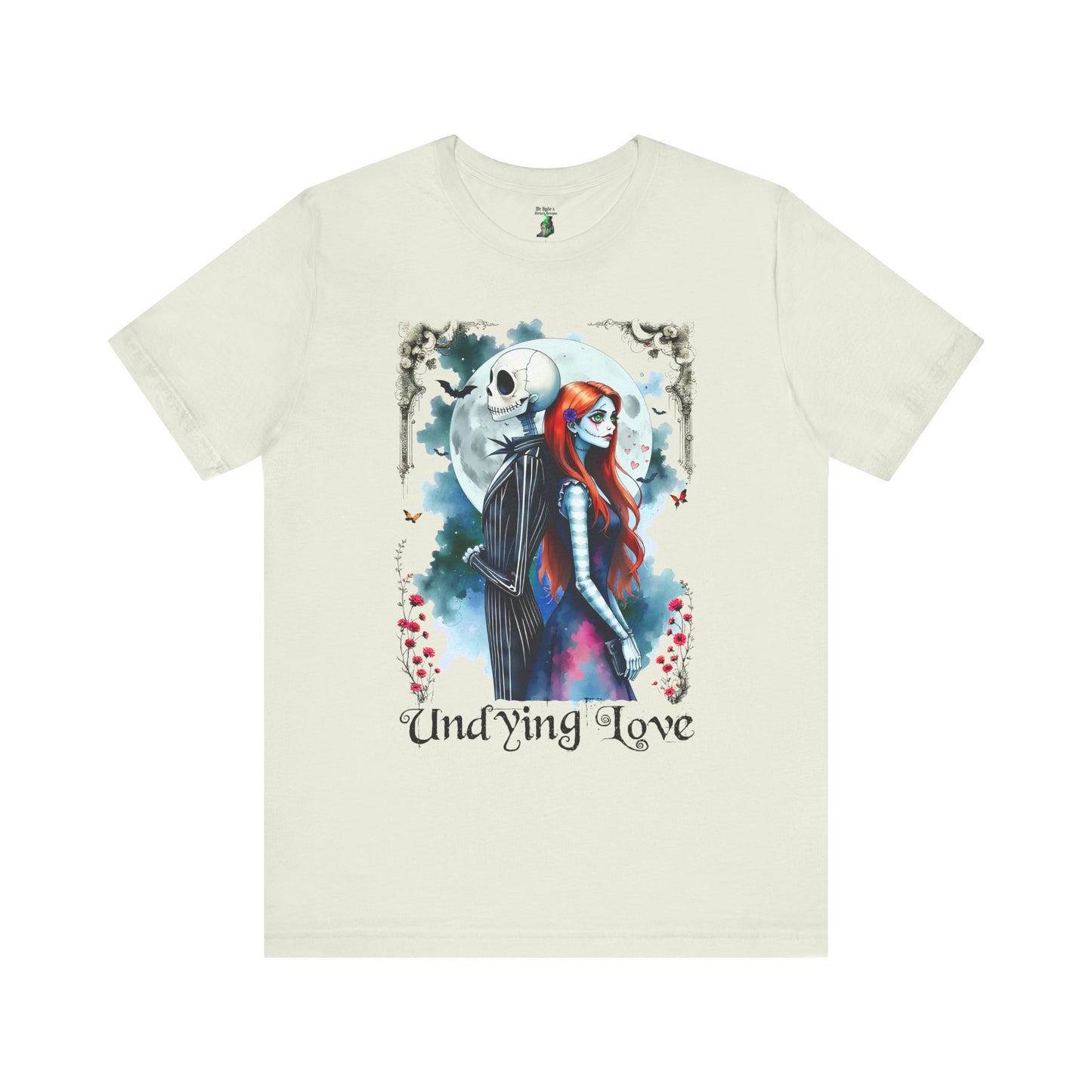 Undying Love Unisex Cotton T-shirt, Jack and Sally Halloween Tee, Gothic Love Story Shirt, Halloween Christmas Fan Apparel, Gothic Romance