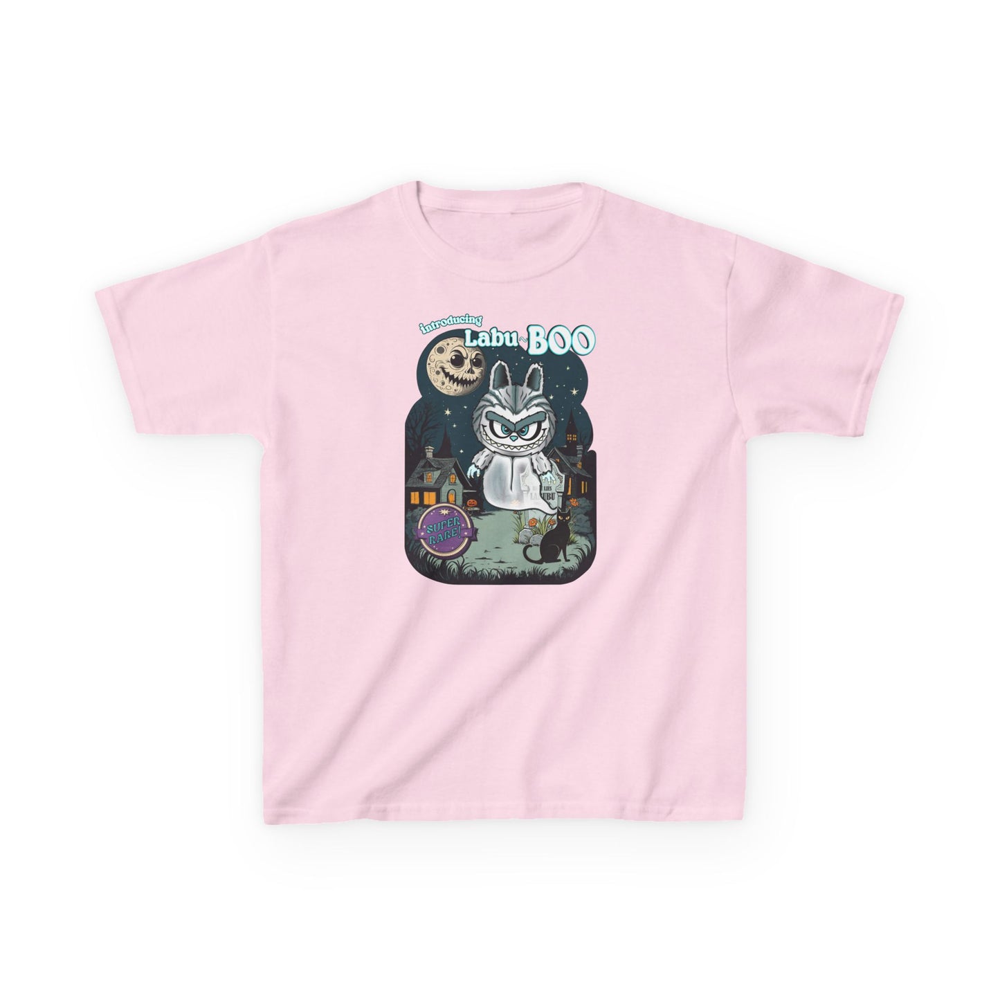 Labu Boo Kids Tee, Halloween Ghostly Labu-Boo Cartoon Shirt for Boys and Girls, Spooky and Charming Halloween Costume, Vintage Style Tee,