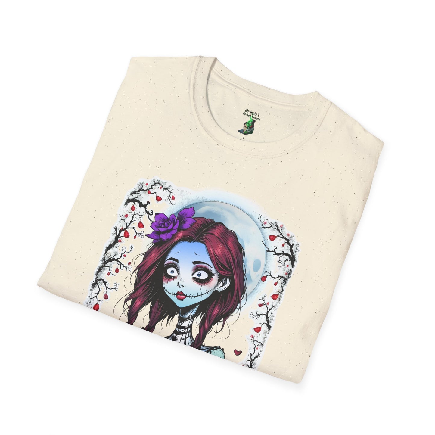 Sally T-Shirt, Unisex Softstyle Tee with Quote, Jack and Sally Fan Apparel, Nightmare Before Xmas Design