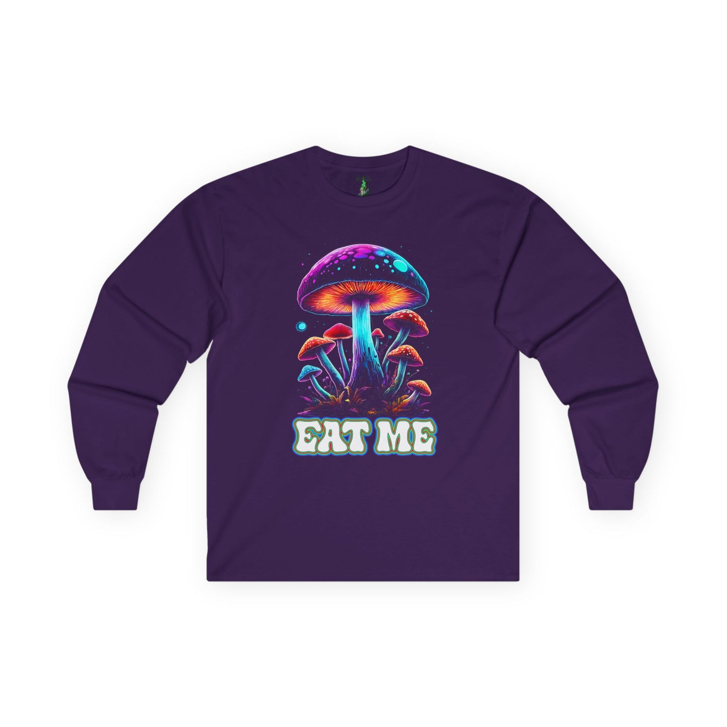 Psychedelic Mushroom T-Shirt, Eat Me T-shirt, Alice in Wonderland, Groovy Gift, Music Festival Tee, Magic Mushroom shirt, Unisex Ultra Cotton Long Sleeve Tee