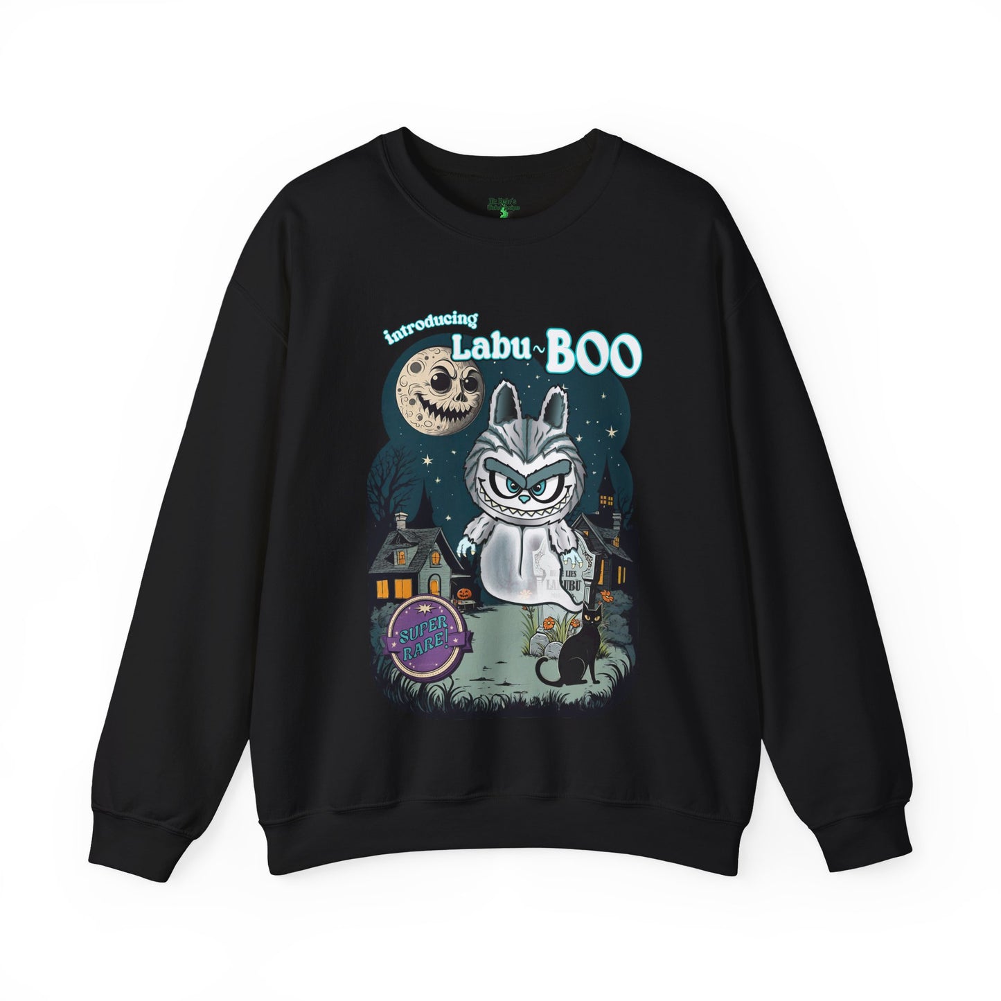 Labu-Boo Unisex Sweatshirt, Ghostly Vintage Cartoon Design, Halloween Shirt, Spooky and Charming Apparel, Unique Quirky Clothing