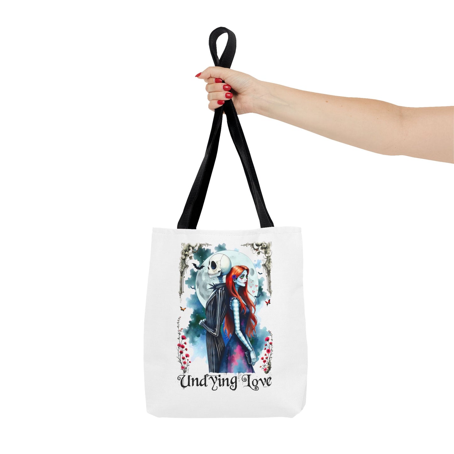 Undying Love Tote Bag - Gothic Style, Jack and Sally Tote, Perfect Gift for Couples, Unique Bag for Spooky Season, Everyday Use