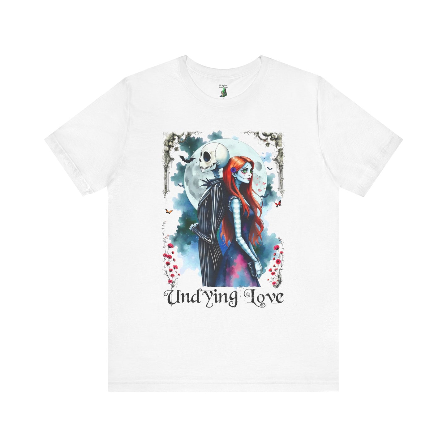 Undying Love Unisex Cotton T-shirt, Jack and Sally Halloween Tee, Gothic Love Story Shirt, Halloween Christmas Fan Apparel, Gothic Romance