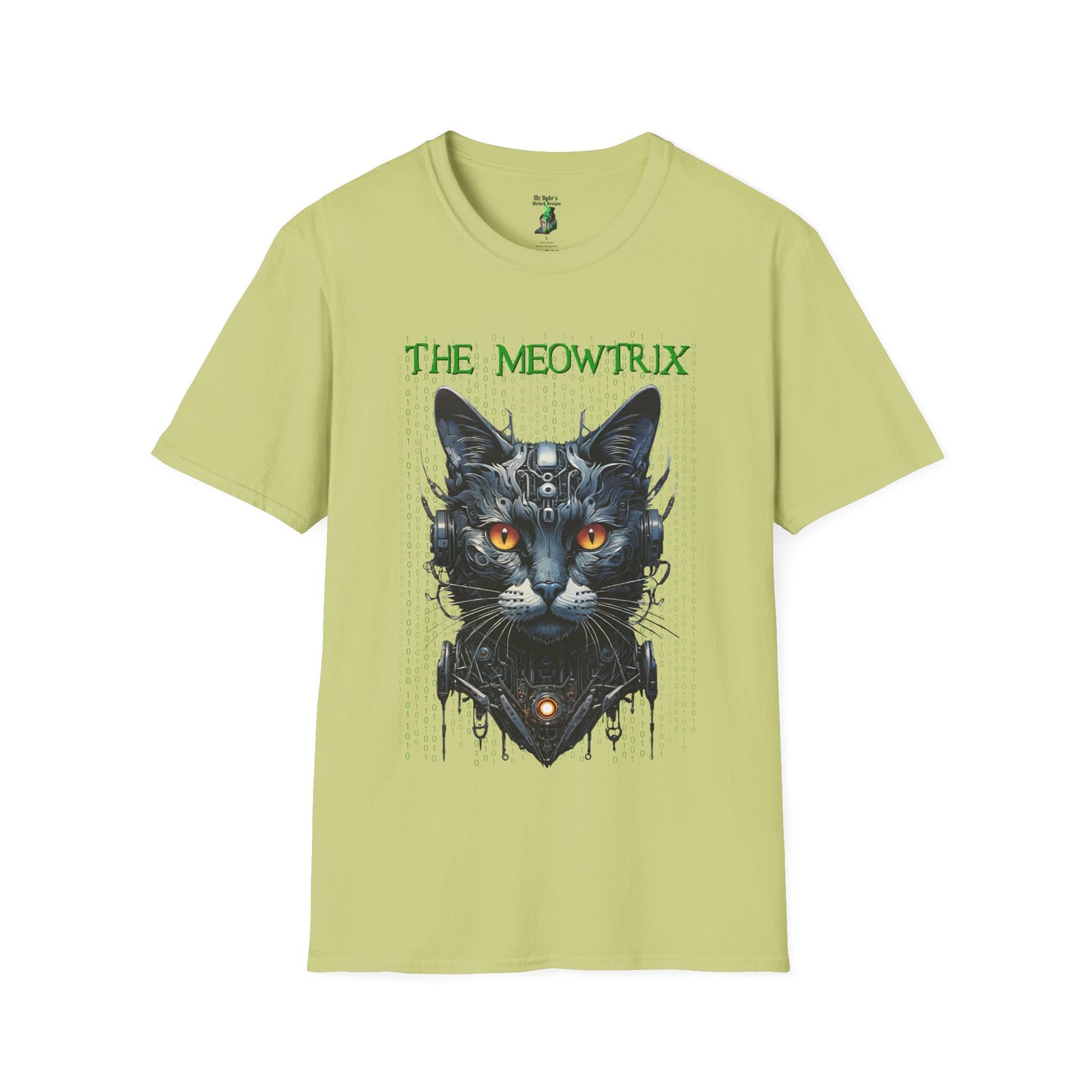 Matrix Cat Parody Softstyle T-Shirt, Funny Movie Tee, Cat Lover Gift, Meowtrix Shirt, Unisex Gildan Cotton Tee