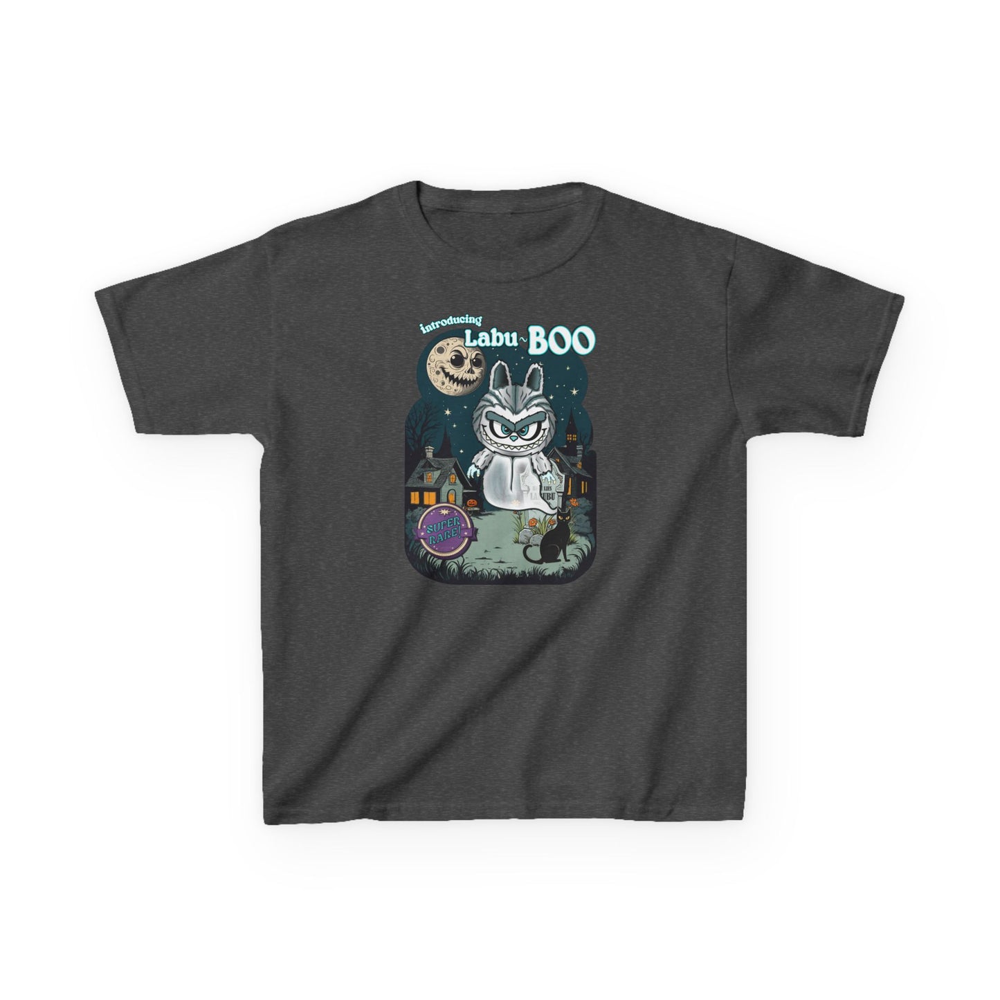 Labu Boo Kids Tee, Halloween Ghostly Labu-Boo Cartoon Shirt for Boys and Girls, Spooky and Charming Halloween Costume, Vintage Style Tee,