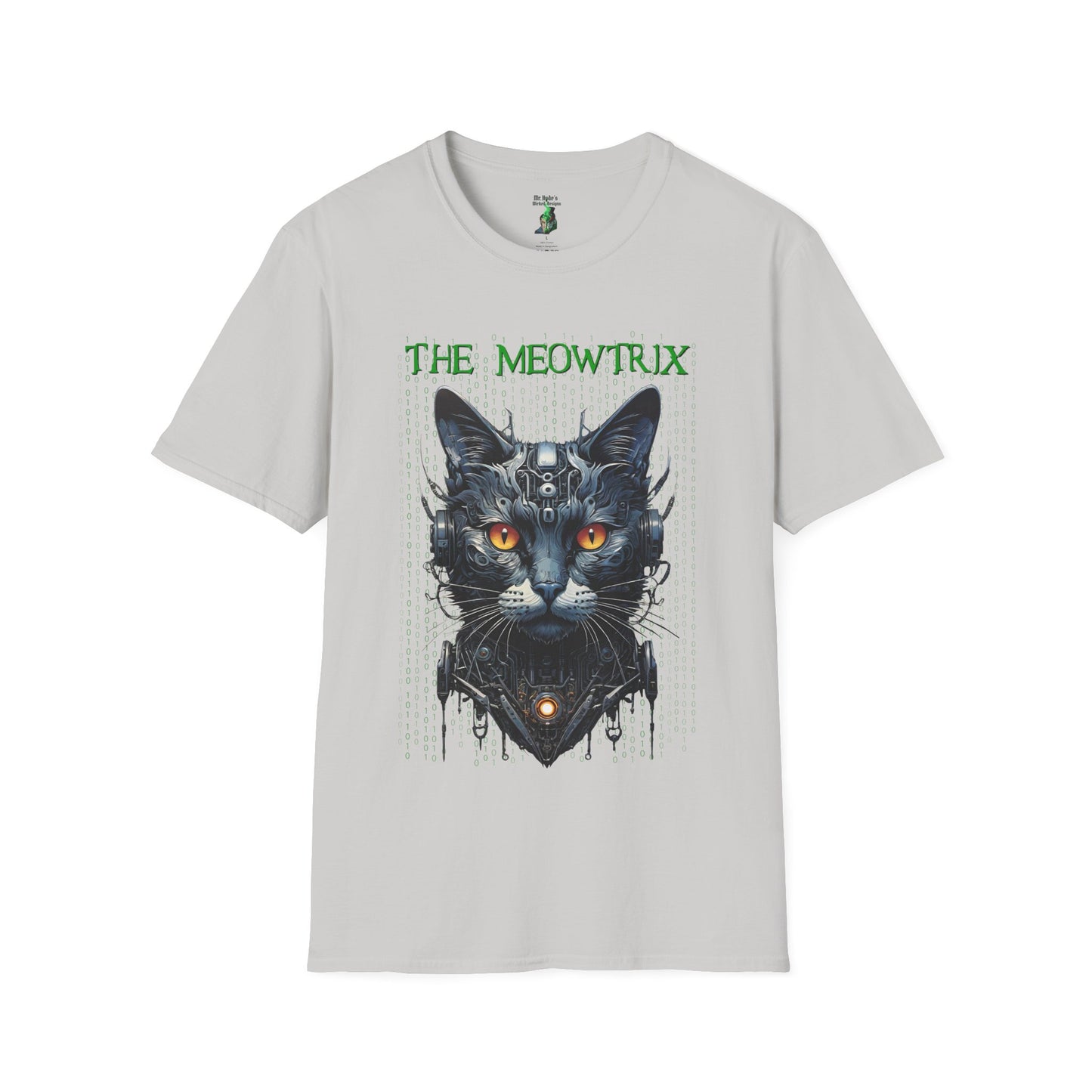 Matrix Cat Parody Softstyle T-Shirt, Funny Movie Tee, Cat Lover Gift, Meowtrix Shirt, Unisex Gildan Cotton Tee