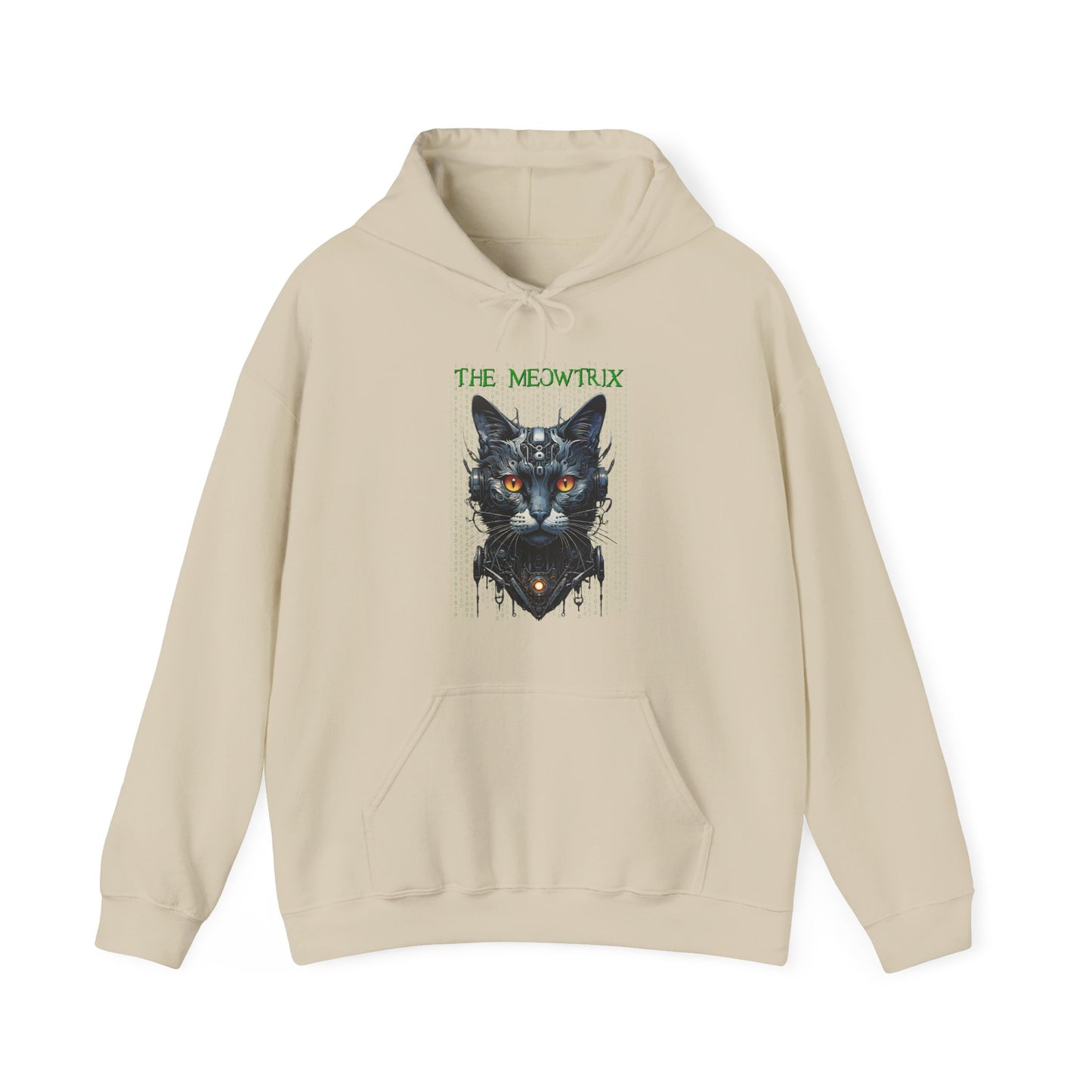 Matrix Cat Parody Hoodie, Meowtrix Design for Cat Lovers, Movie Fans, Funny Hooded Sweatshirt, Gift for Neo Fans, Casual Outfits