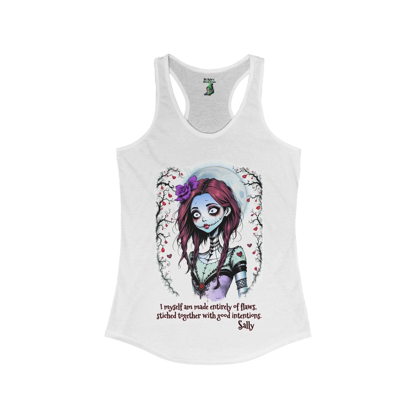 Sweatshirt, Nightmare Before Christmas Sally Design, Gothic Whimsical Women's Racerback Tank, Jack and Sally Collectors, Halloween Christmas