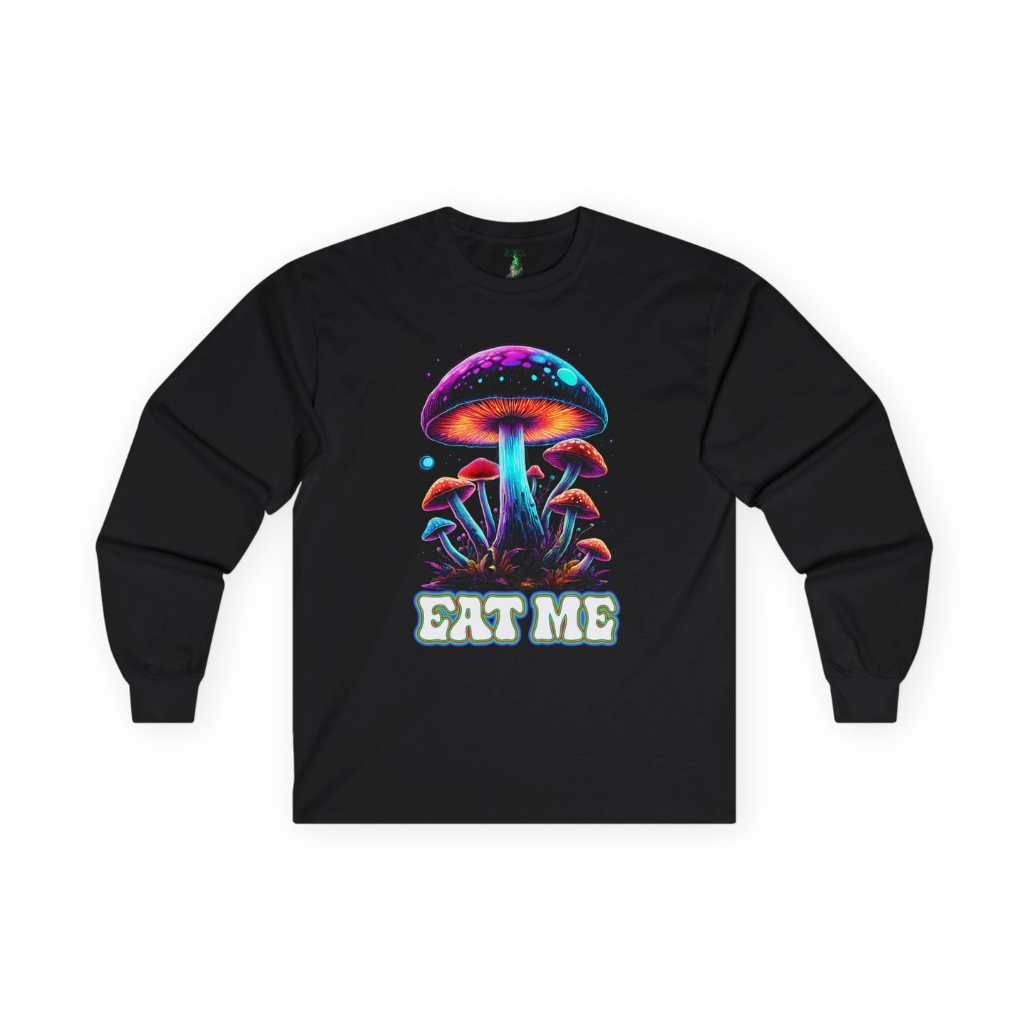 Psychedelic Mushroom T-Shirt, Eat Me T-shirt, Alice in Wonderland, Groovy Gift, Music Festival Tee, Magic Mushroom shirt, Unisex Ultra Cotton Long Sleeve Tee