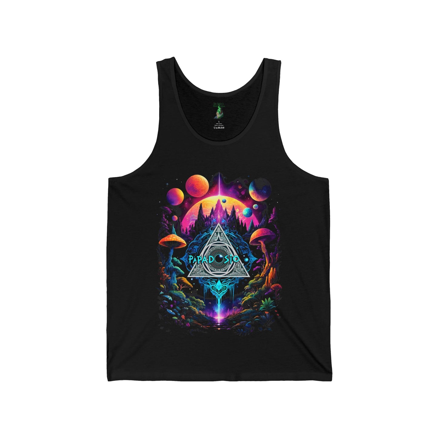 Papadosio Unisex Jersey Tank, Hippie Festival Music Concert Psychedelic Tee, Cosmic Band Fan Art Shirt, Gildan Festival Tank Top, Trippy
