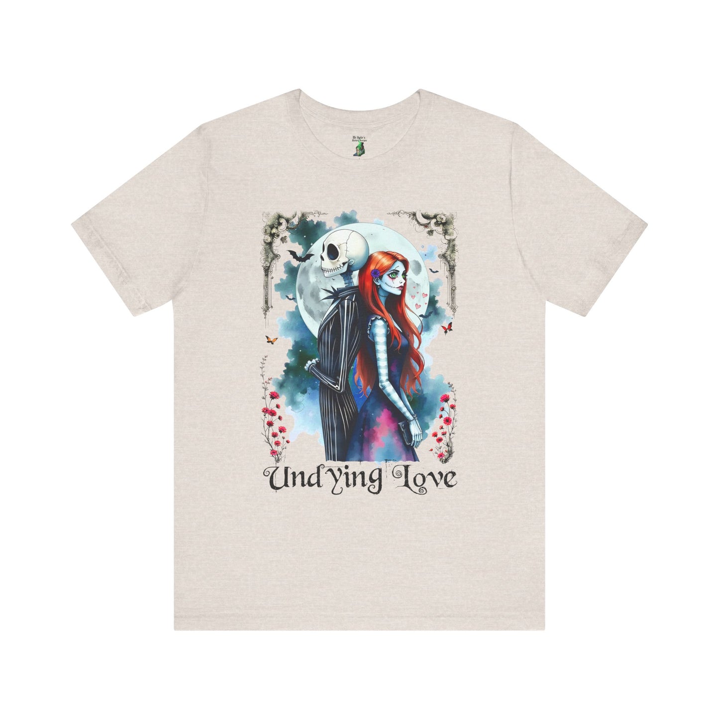 Undying Love Unisex Cotton T-shirt, Jack and Sally Halloween Tee, Gothic Love Story Shirt, Halloween Christmas Fan Apparel, Gothic Romance
