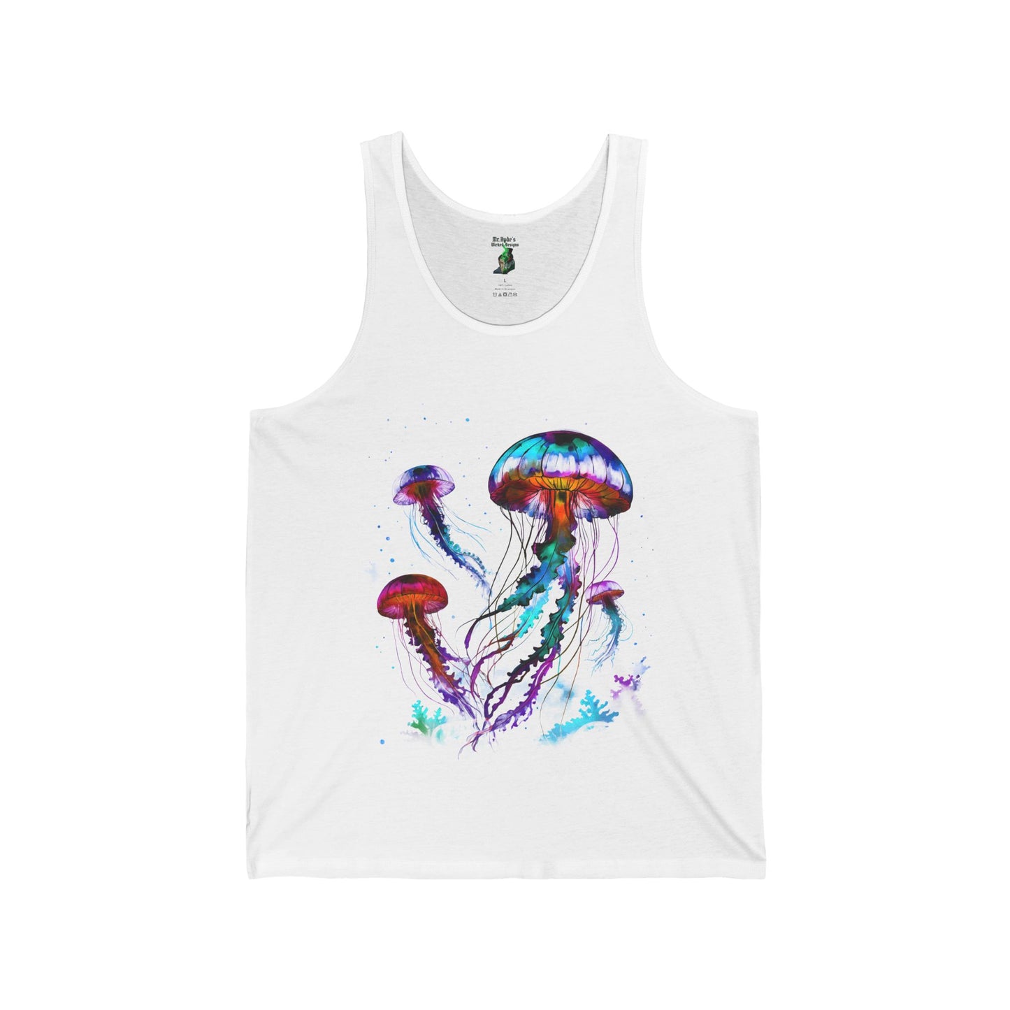 Colorful Jellyfish Unisex Jersey Tank Top | Ocean Vibes, Summer Tank | Salt Life Style