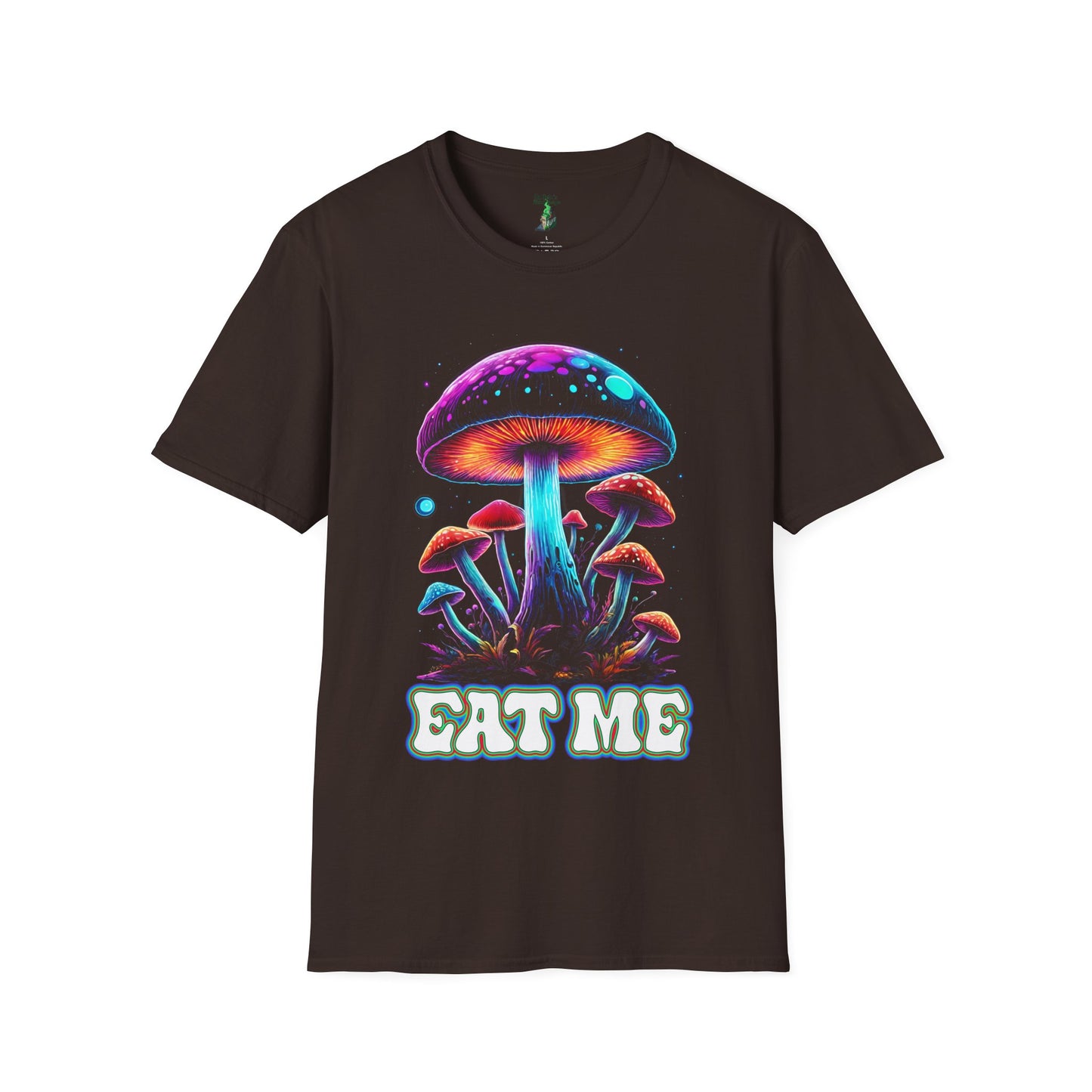 Psychedelic Mushroom T-Shirt, Eat Me T-shirt, Alice in Wonderland, Groovy Gift, Music Festival Tee, Magic Mushroom shirt, Gildan Softstyle T-shirt