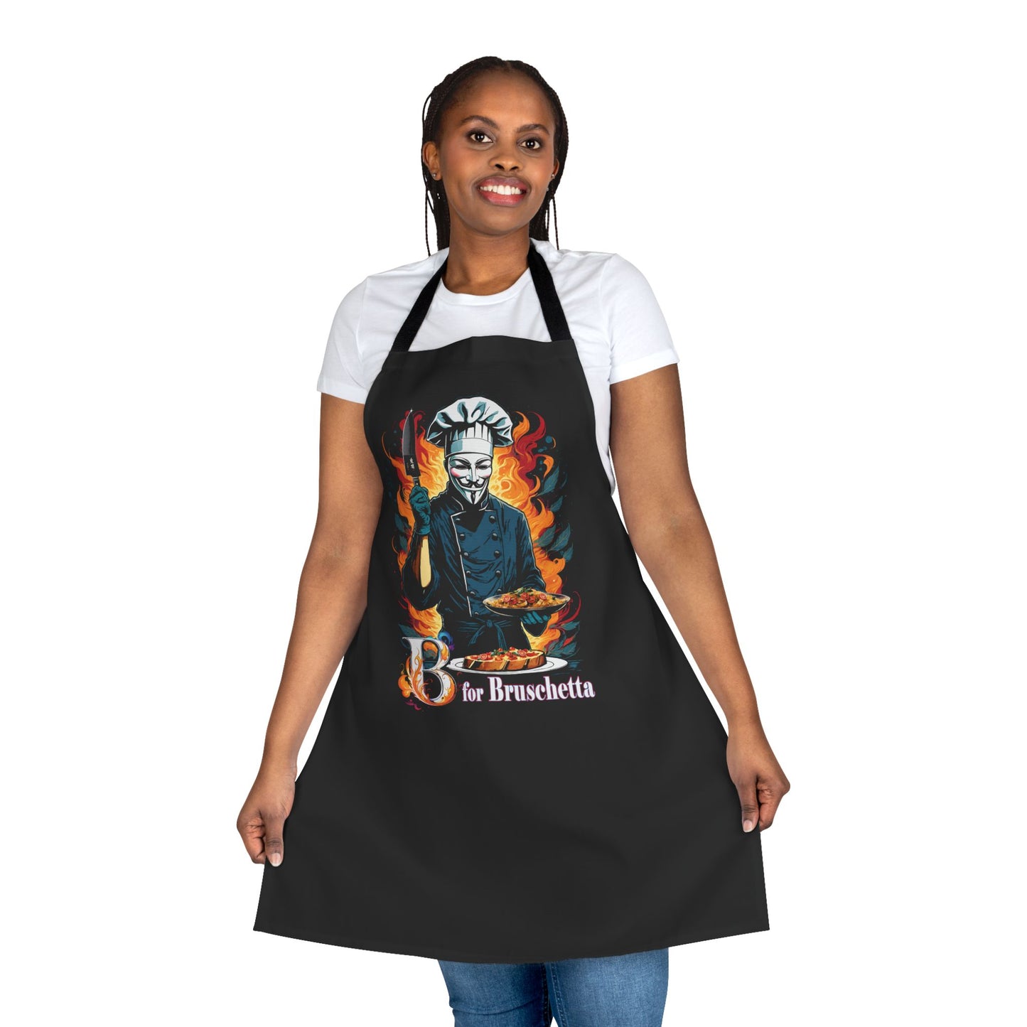 Apron, V for Vendetta Parody Design, Foodie Twist, Nerdy Friends Gift, Dinner Party Attire, Movie-Themed Gathering, Geek Culture Fan Apron