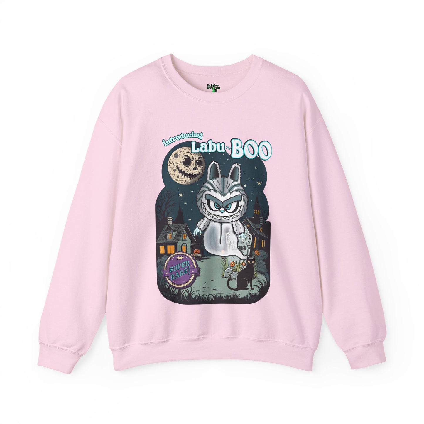 Labu-Boo Unisex Sweatshirt, Ghostly Vintage Cartoon Design, Halloween Shirt, Spooky and Charming Apparel, Unique Quirky Clothing