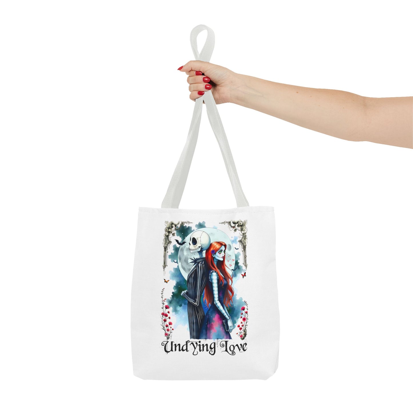 Undying Love Tote Bag - Gothic Style, Jack and Sally Tote, Perfect Gift for Couples, Unique Bag for Spooky Season, Everyday Use