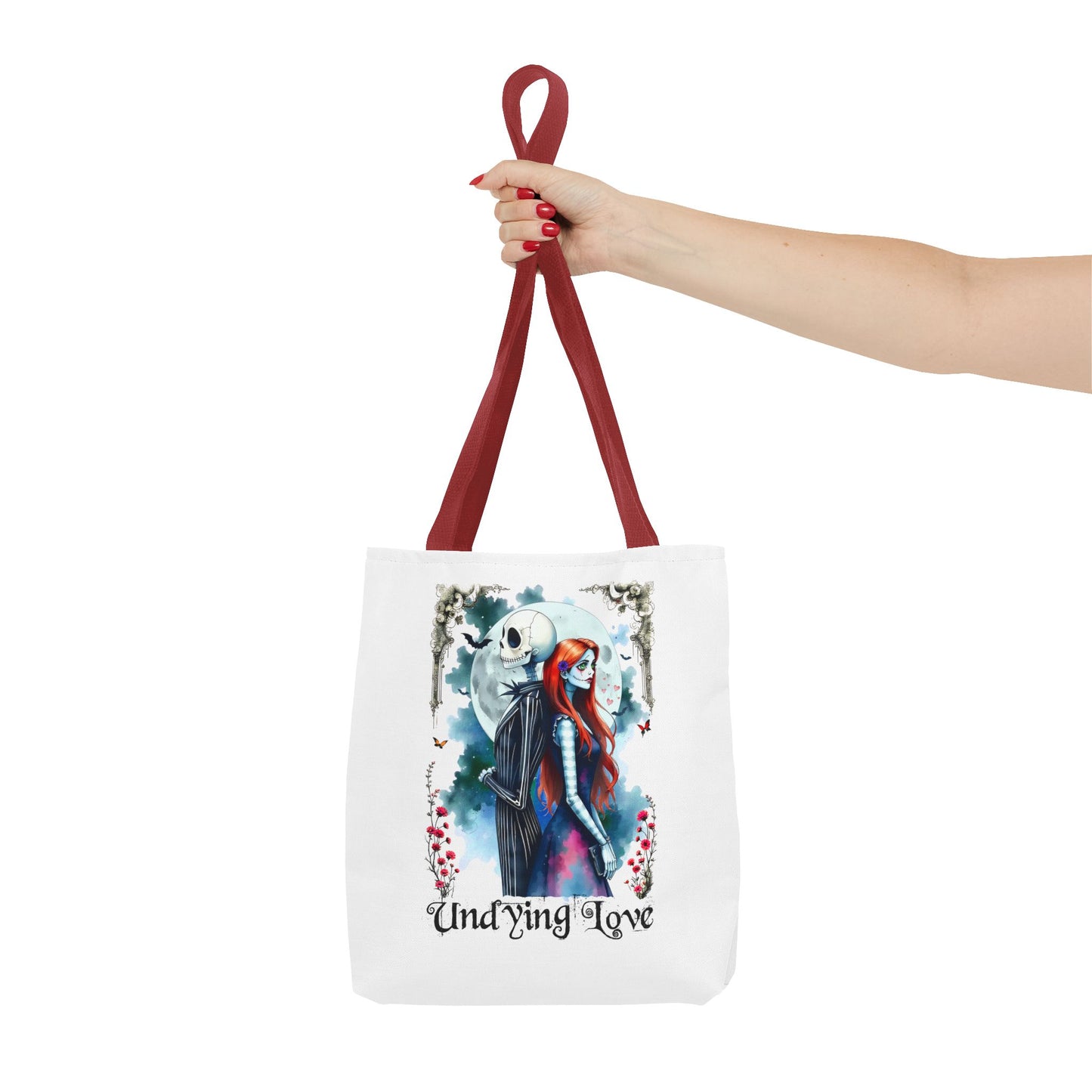 Undying Love Tote Bag - Gothic Style, Jack and Sally Tote, Perfect Gift for Couples, Unique Bag for Spooky Season, Everyday Use