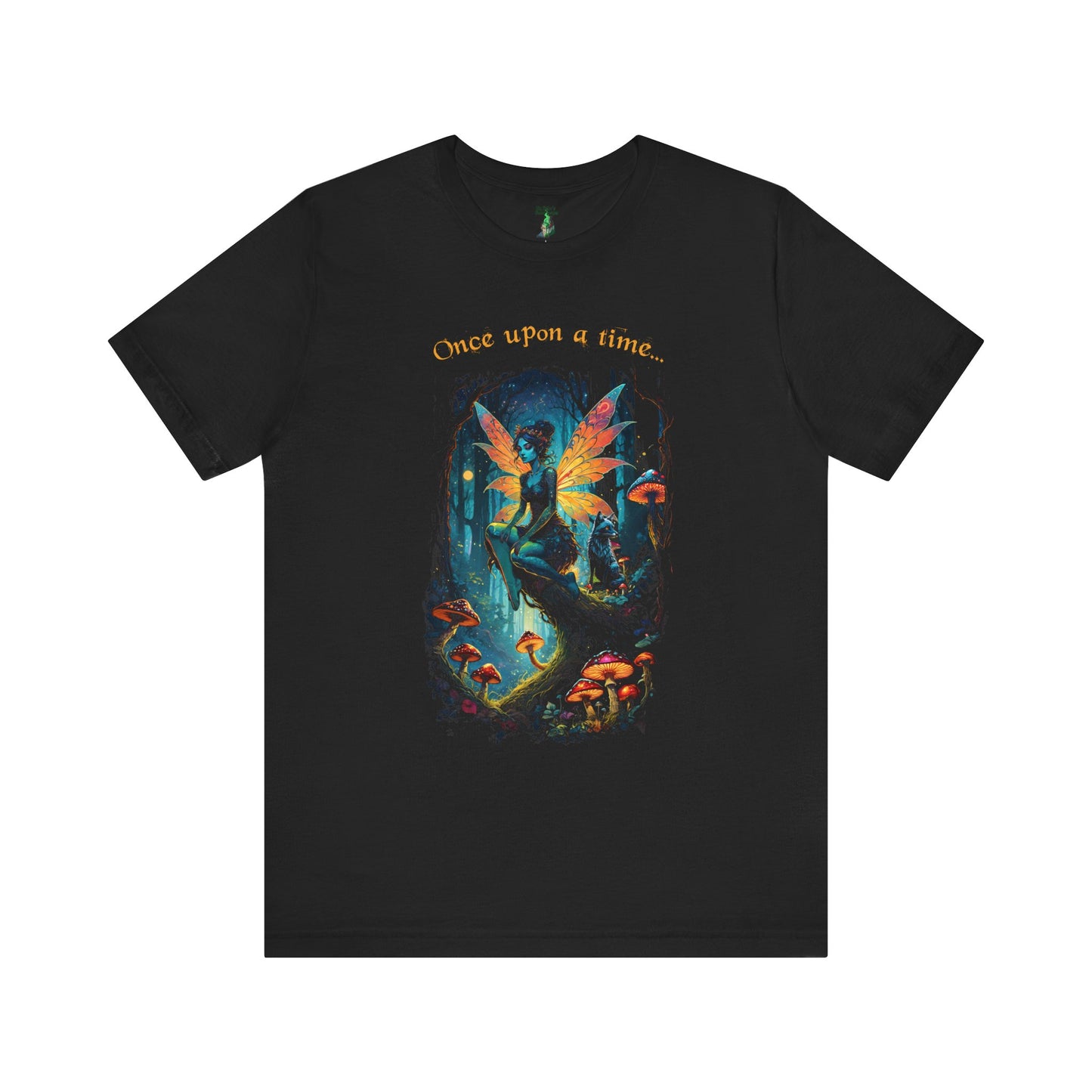 Fairy Girl and Fox T-shirt, Fantasy Fox Tee, Enchanting Half Tone Shirt, Magical Ladies Top, Once Upon a Time, Bella Canvas