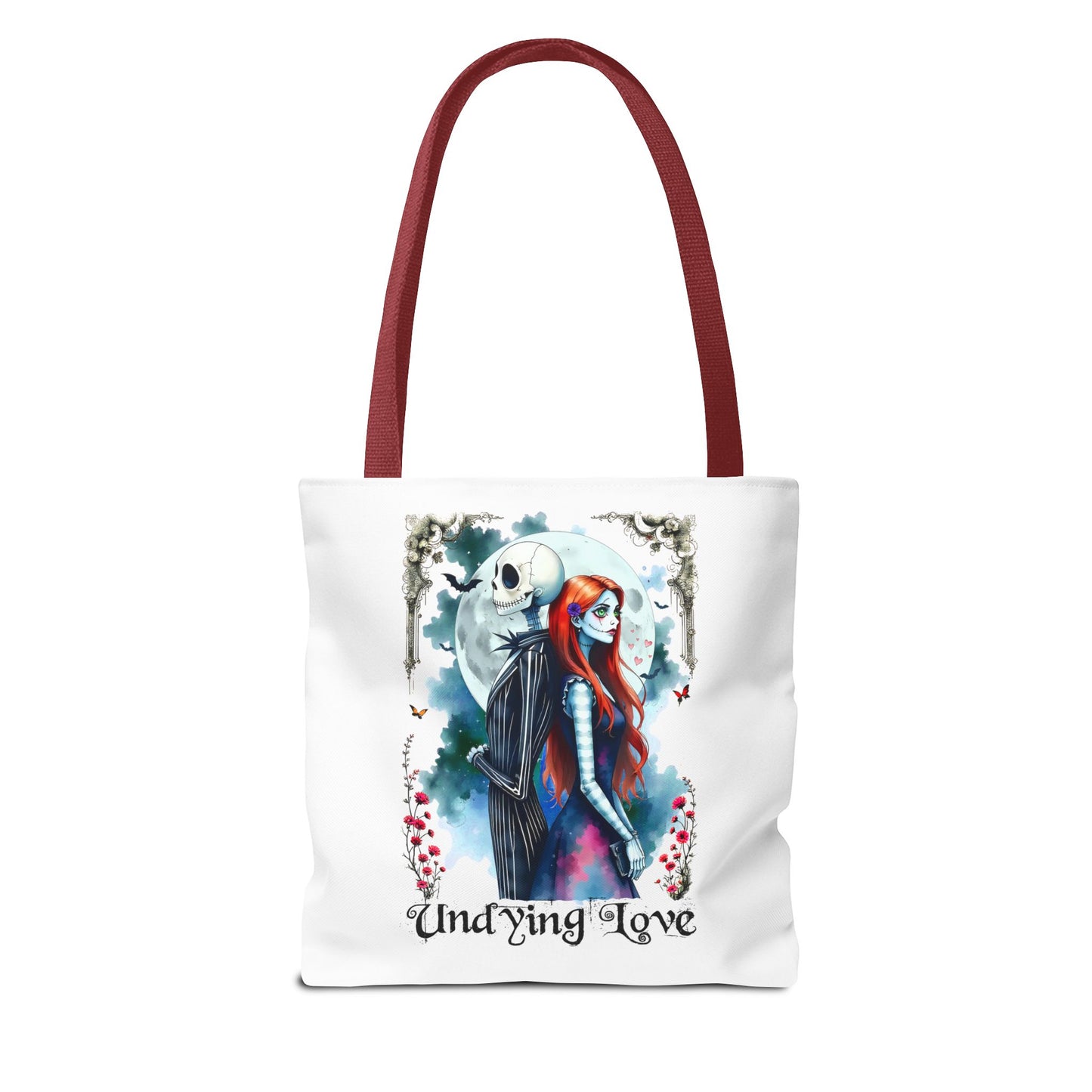 Undying Love Tote Bag - Gothic Style, Jack and Sally Tote, Perfect Gift for Couples, Unique Bag for Spooky Season, Everyday Use