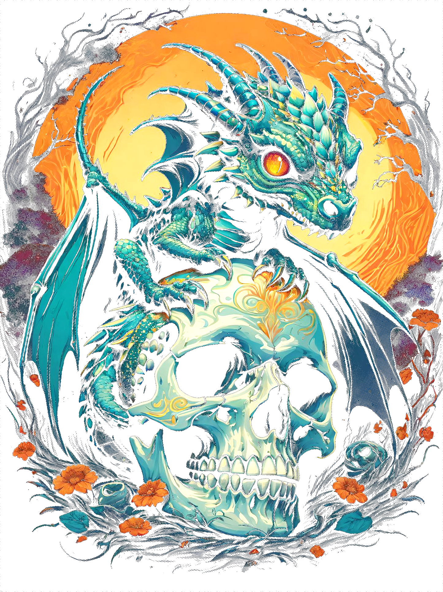 Dragon t-shirt, Baby Dragon shirt, Skull t-shirt, Baby Dragon Skull, Dragon gift, Baby Dragon, Game of Thrones shirt, Women's Bella Canvas t-shirt