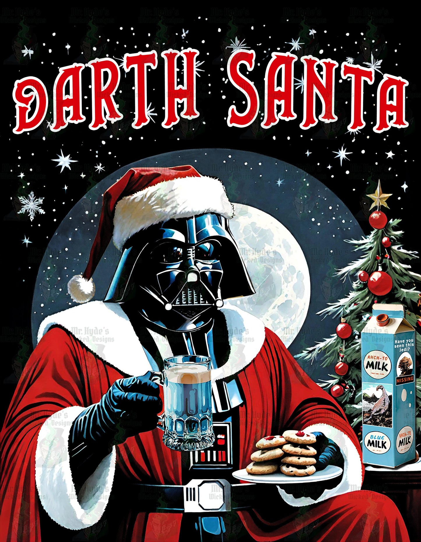 Ceramic Ornament, Star Wars Christmas Decor, Darth Santa Blue Milk Gift for SW Fans, Dank Farrik Ornament, Holiday Decorations, Funny