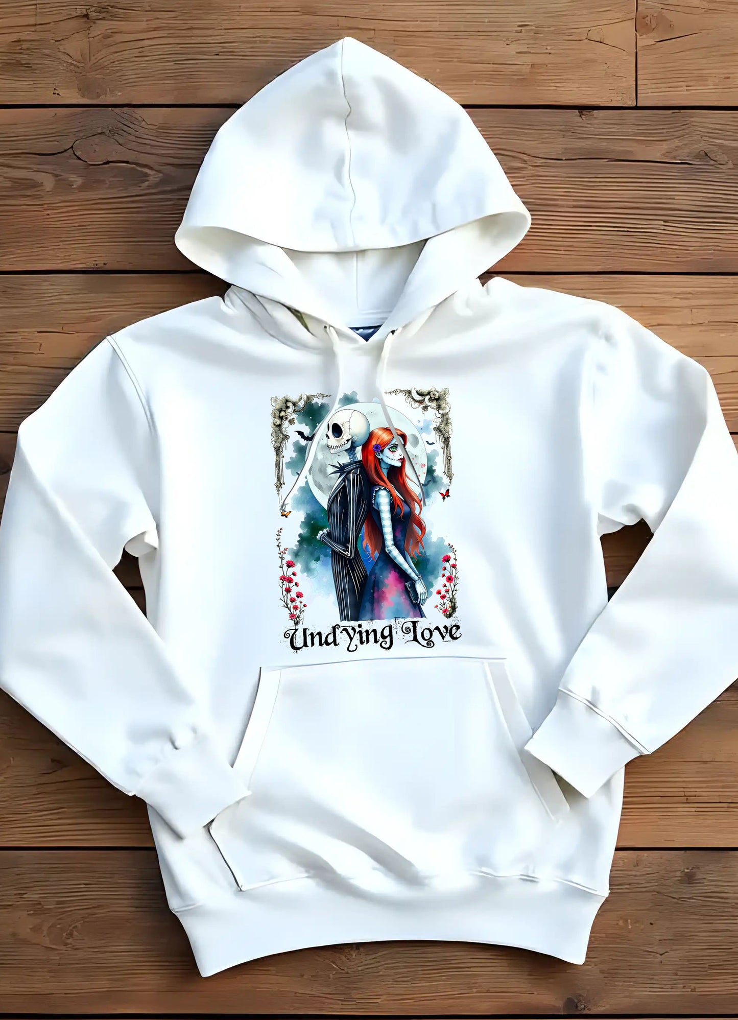 Jack and Sally Undying Love Unisex Pullover Hoodie Sweatshirt, Halloween Hoodie, Christmas Gift, Gothic Love Story, Gothic Romance