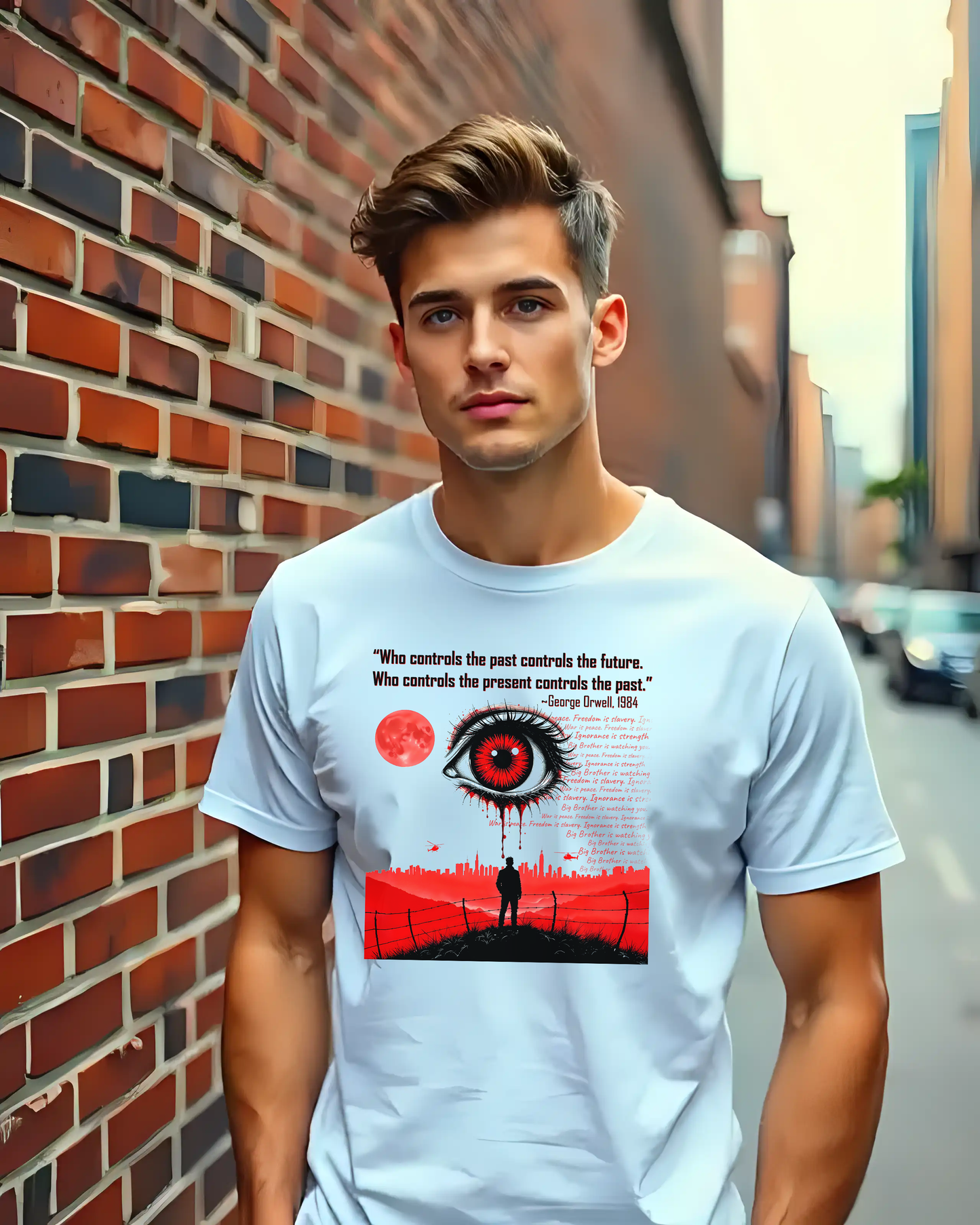 George Orwell 1984 Unisex Tee, Book Lover Gift, Quote T-Shirt, Classic Literature Shirt, Orwell Fan Apparel, Cotton Tshirt for Reader