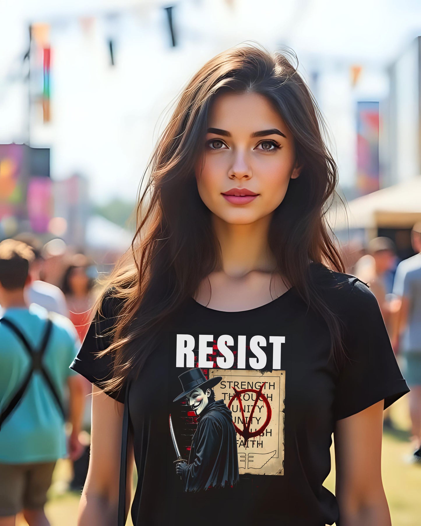 V for Vendetta Resist Unisex T-shirt, Movie Inspired Tee, 100% Cotton Shirt, Resist Rebellion Shirt, Protest Graphic Tee