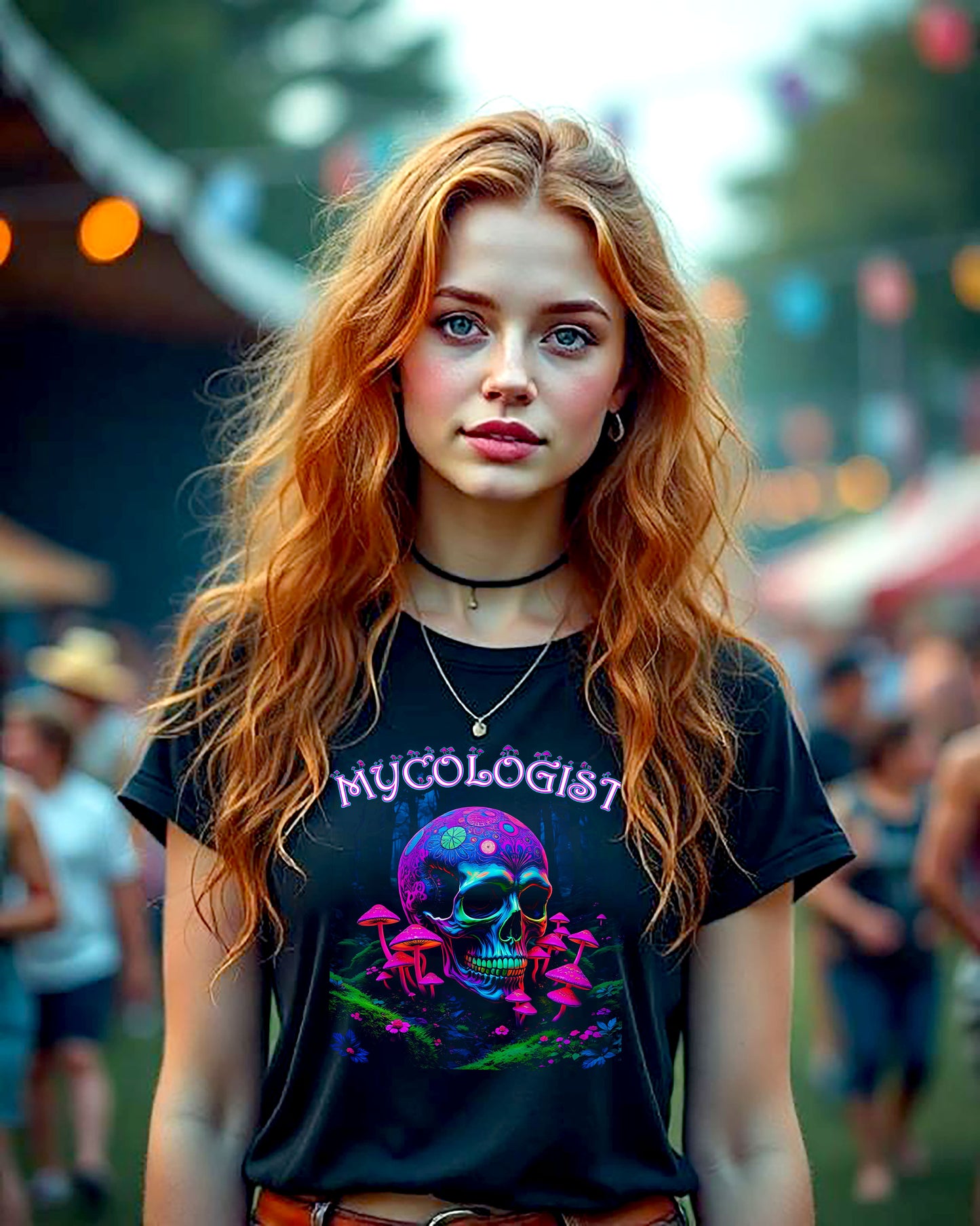 Psychedelic Magic Mushroom Unisex Tee, Festival Mycologist Shirt, Magic Mushrooms, Skull Tee, 100% Cotton Tee