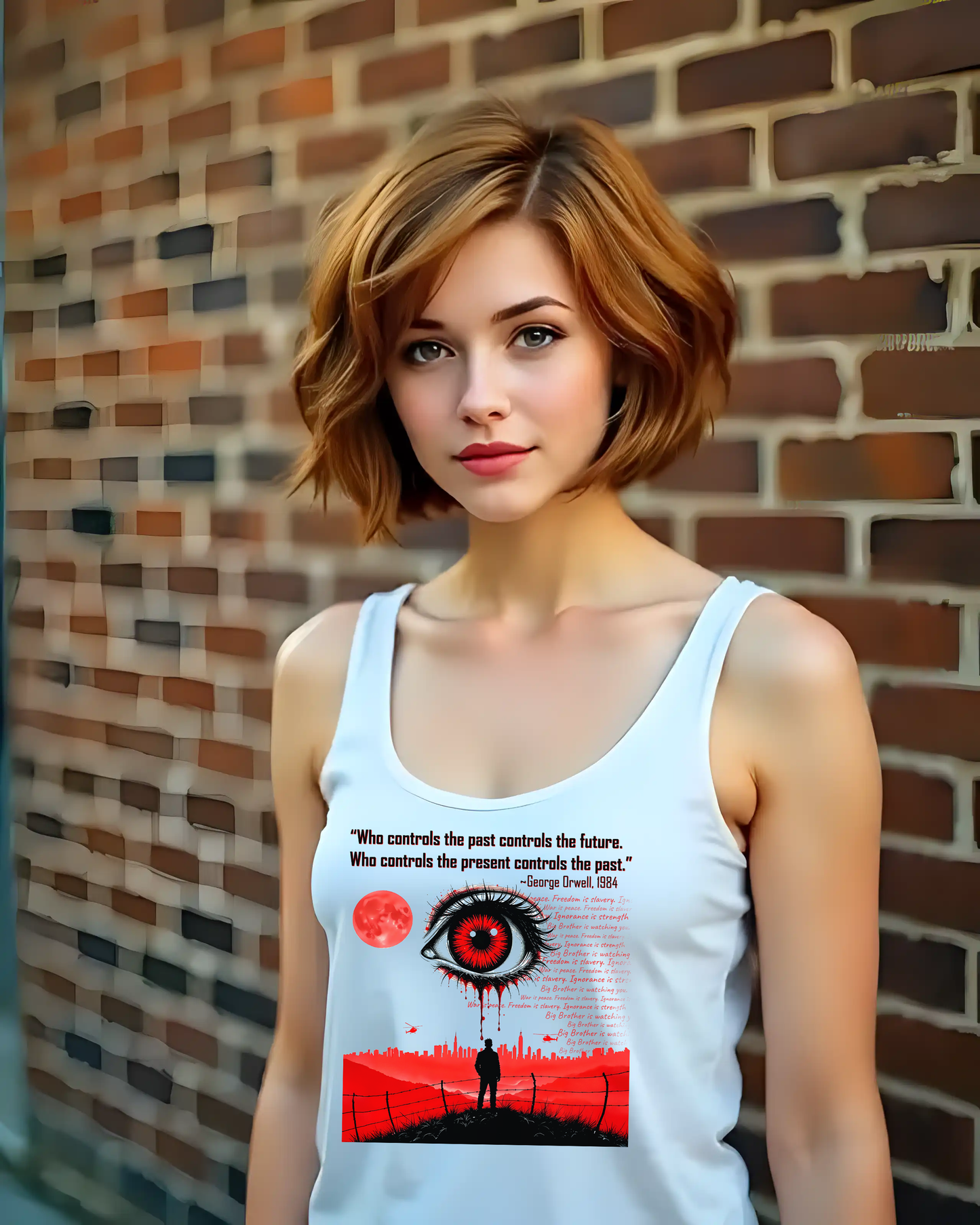 George Orwell 1984 Unisex Tank Top, Classic Literary Quote Shirt, Readers Gift, Novel Quote Cotton Tee, Inspirational Orwellian Clothing