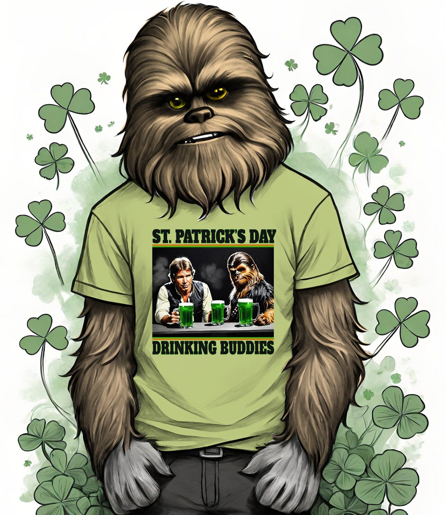 St Patrick's Day is right around the corner and you are going to want to be ready with your Star Wars Holiday T-shirt, Drinking Buddies. This St. Patricks Day t-shirt makes a perfect gift for the Drinking Buddy in your life. Gets yours today.