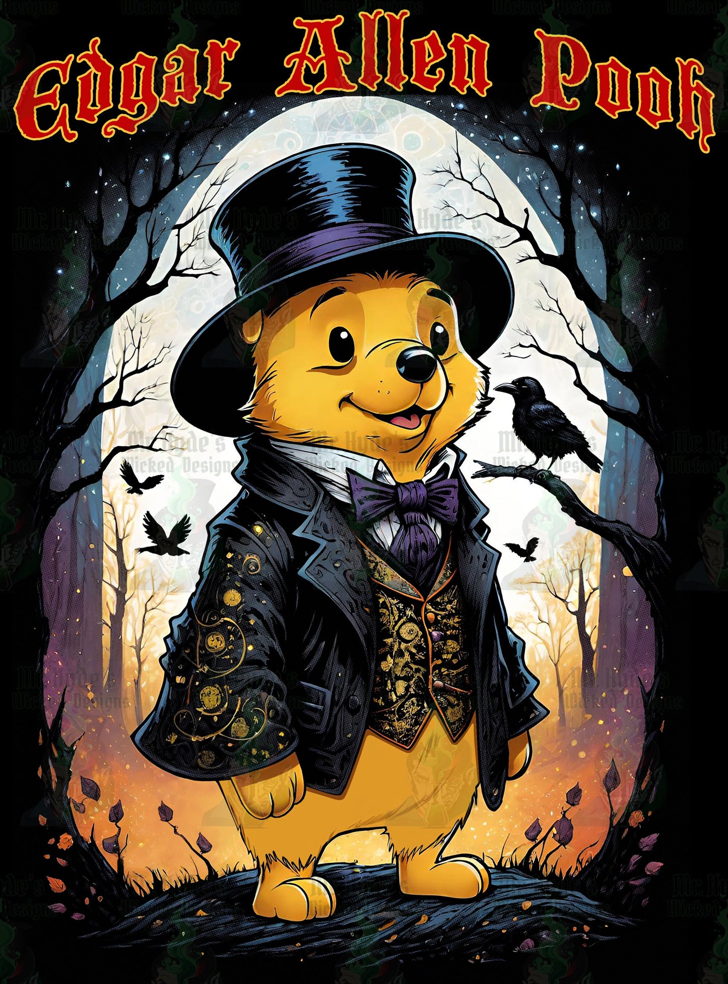 Winnie the pooh t-shirt, Edgar Allen Poe t-shirt, Poe t-shirt, Pooh t-shirt, Winnie the Pooh parody shirt, Halloween shirt, youth t-shirt, 100% cotton t-shirt