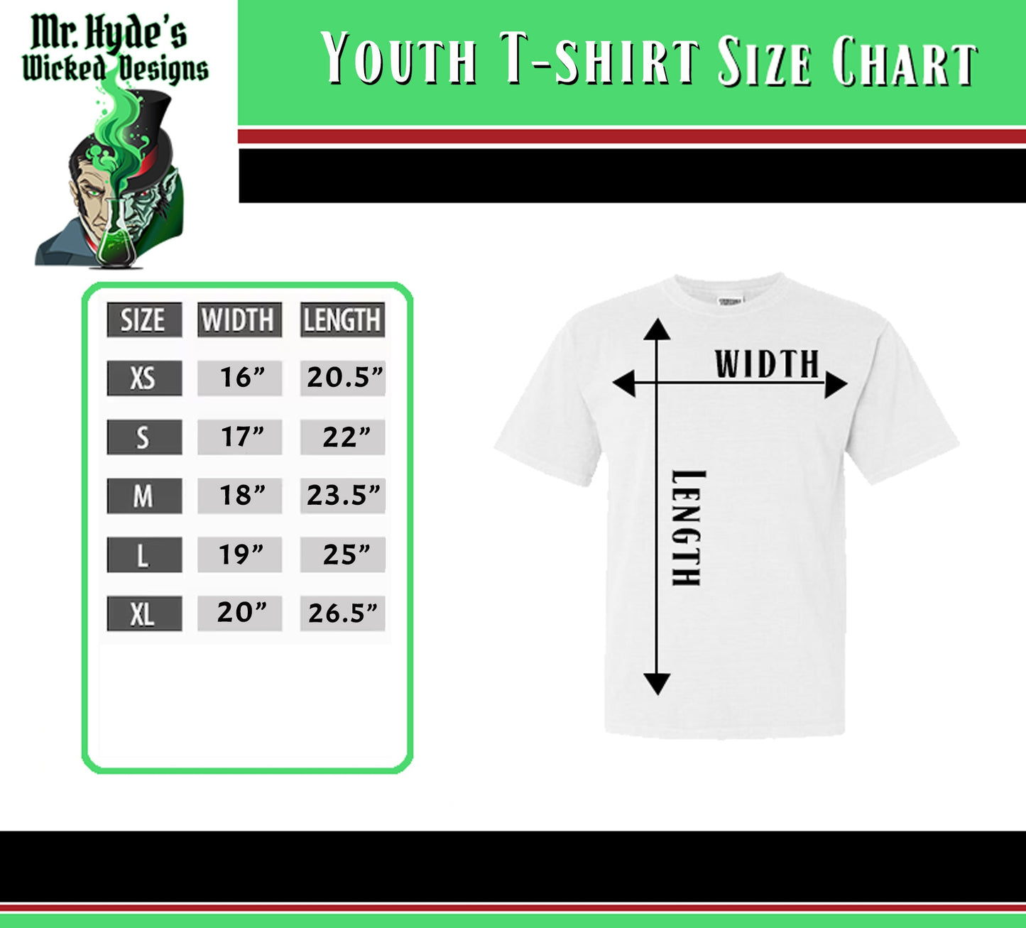 Please Use our handy size chart to pick your long and short sleeve shirts.