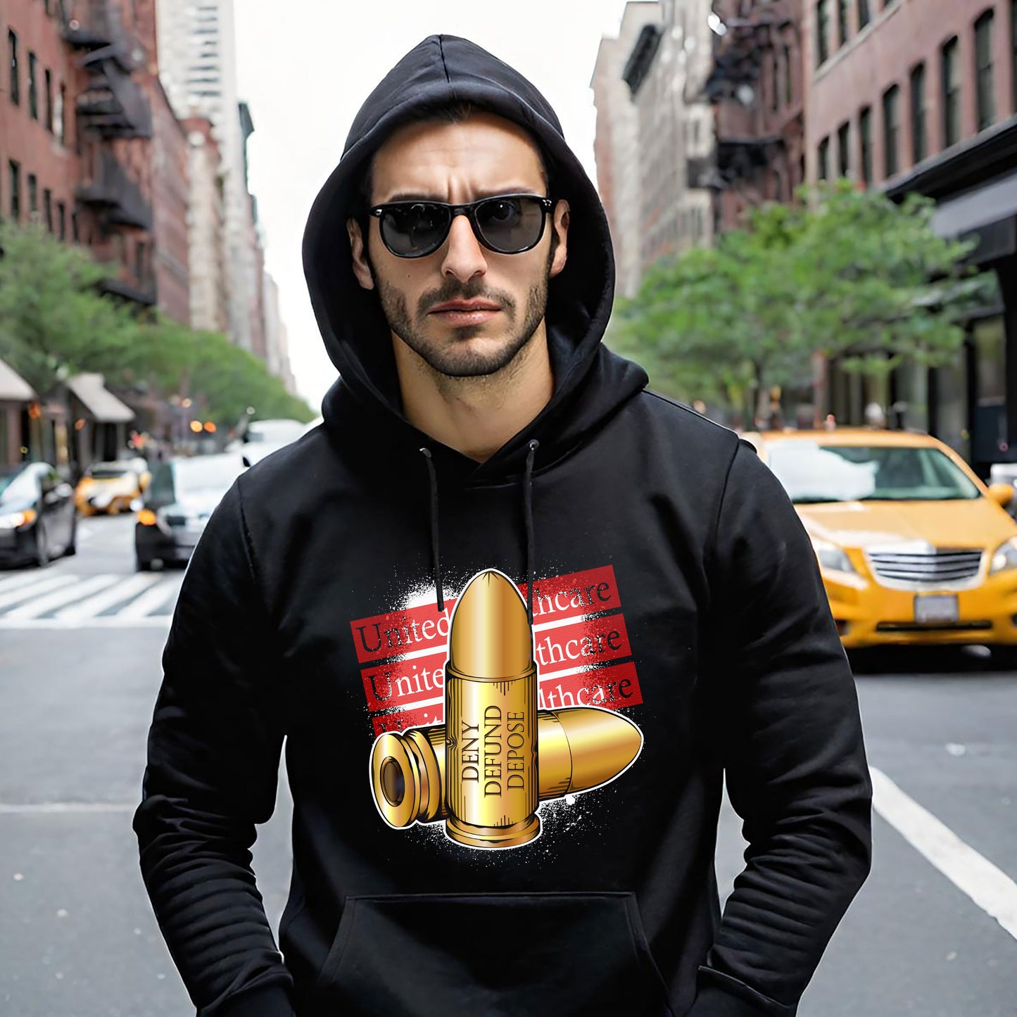 Deny, Defund, and Depose Hoodie, Healthcare Reform Activist Sweatshirt, Broken Insurance System Protest Apparel, Social Justice Pullover,