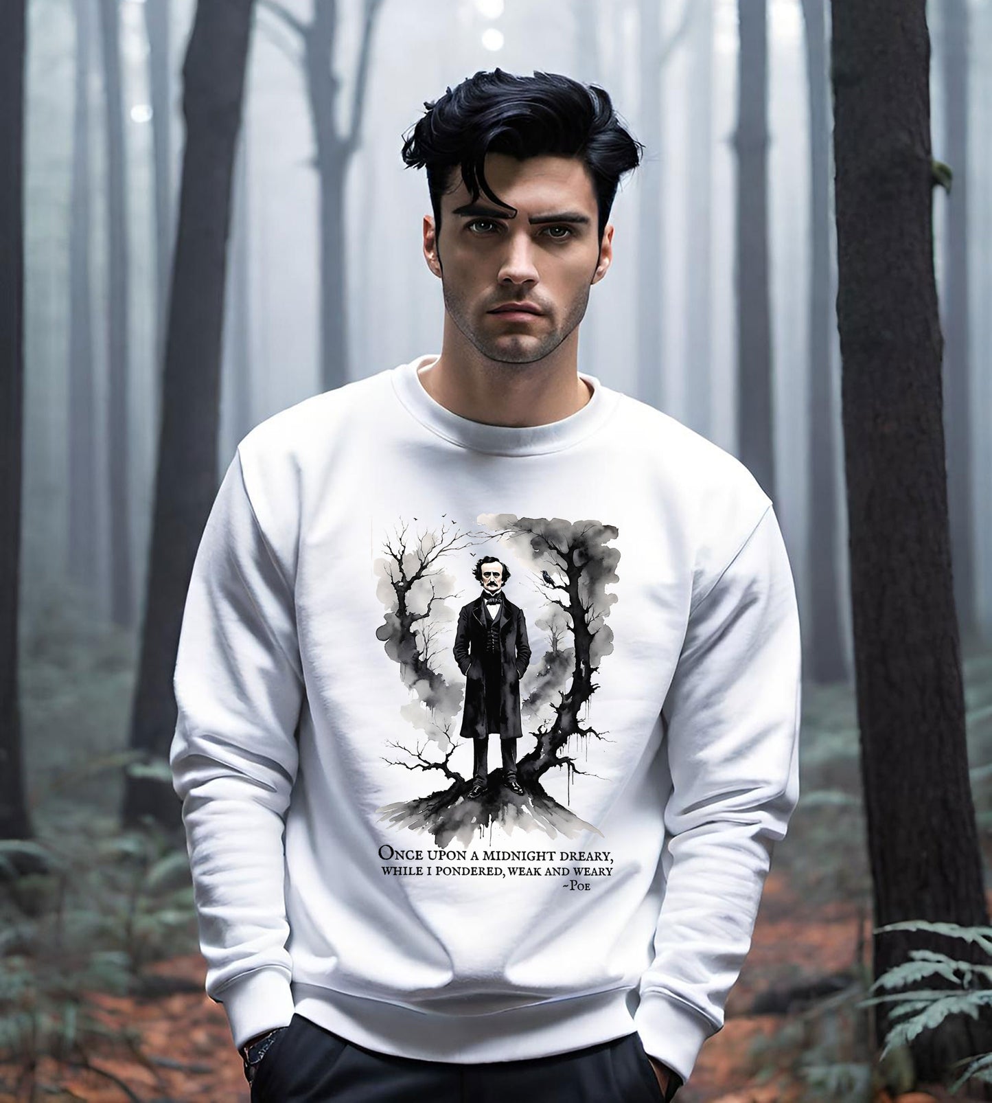 Edgar Allen Poe - Gothic Horror Sweatshirt - Famous Quote - Literary T-shirt - Poetry Tee - Unisex Heavy Blend™ Crewneck Sweatshirt