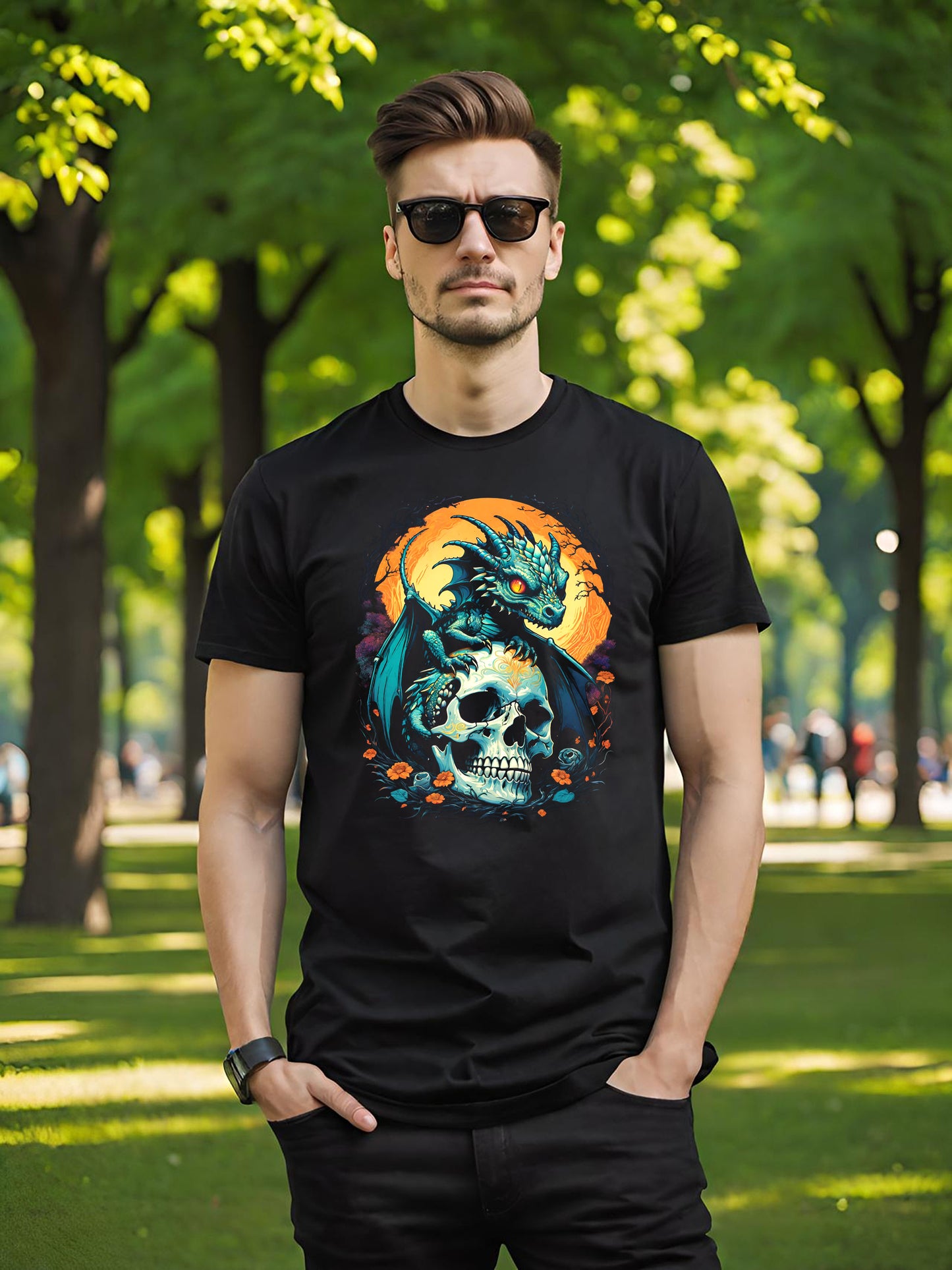 Dragon t-shirt, Baby Dragon shirt, Skull t-shirt, Baby Dragon Skull, Dragon gift, Baby Dragon, Game of Thrones shirt, Women's Bella Canvas t-shirt
