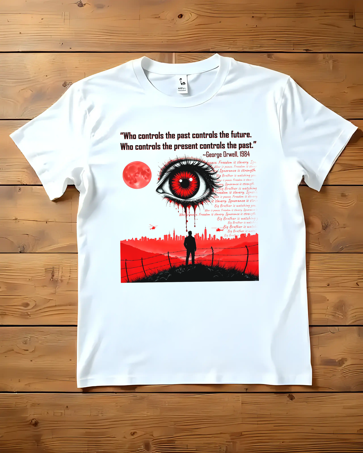 George Orwell 1984 Unisex Tee, Book Lover Gift, Quote T-Shirt, Classic Literature Shirt, Orwell Fan Apparel, Cotton Tshirt for Reader