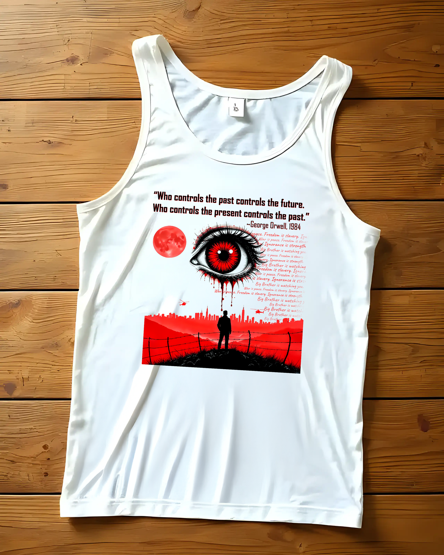 George Orwell 1984 Unisex Tank Top, Classic Literary Quote Shirt, Readers Gift, Novel Quote Cotton Tee, Inspirational Orwellian Clothing