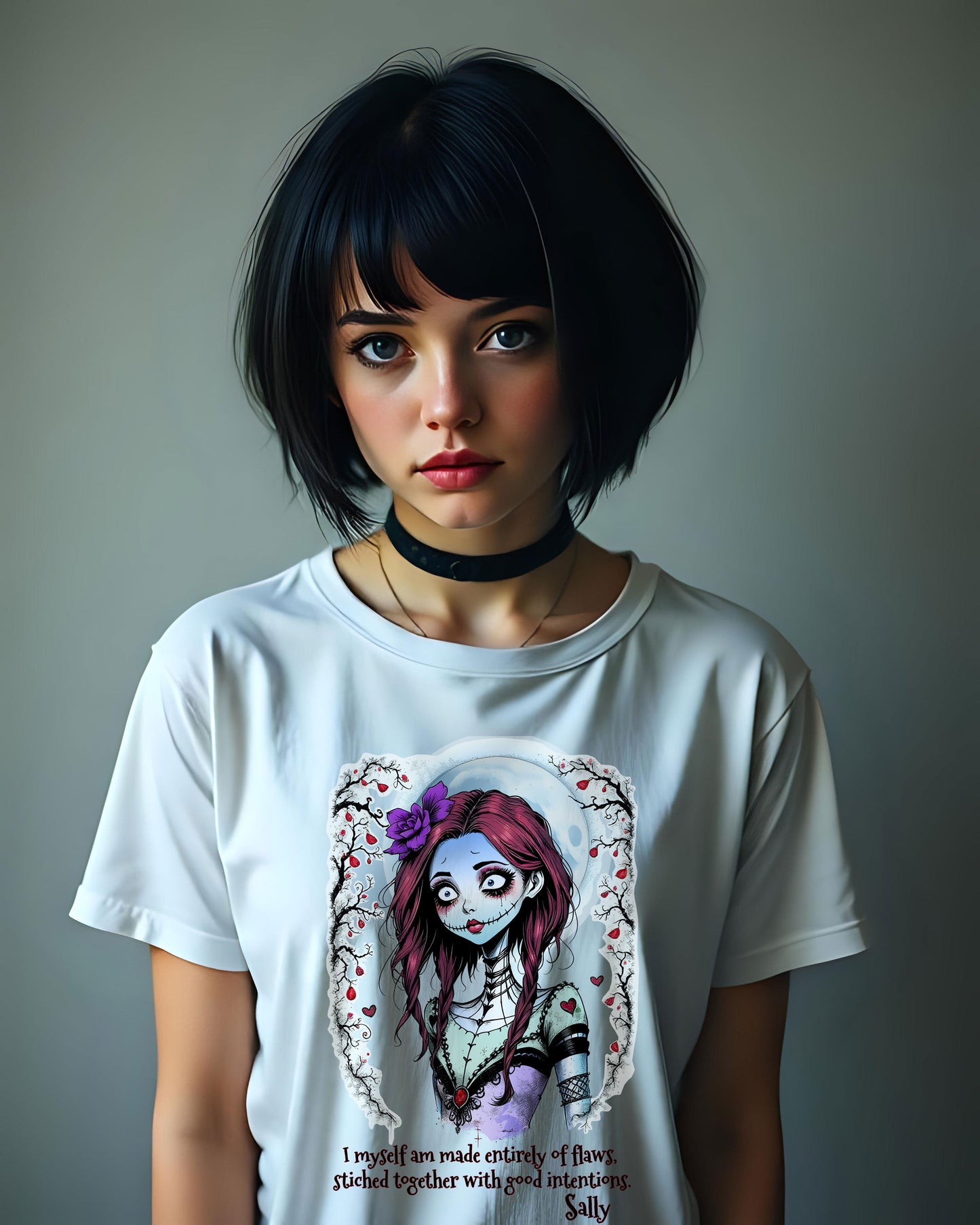 Sally T-Shirt, Unisex Softstyle Tee with Quote, Jack and Sally Fan Apparel, Nightmare Before Xmas Design