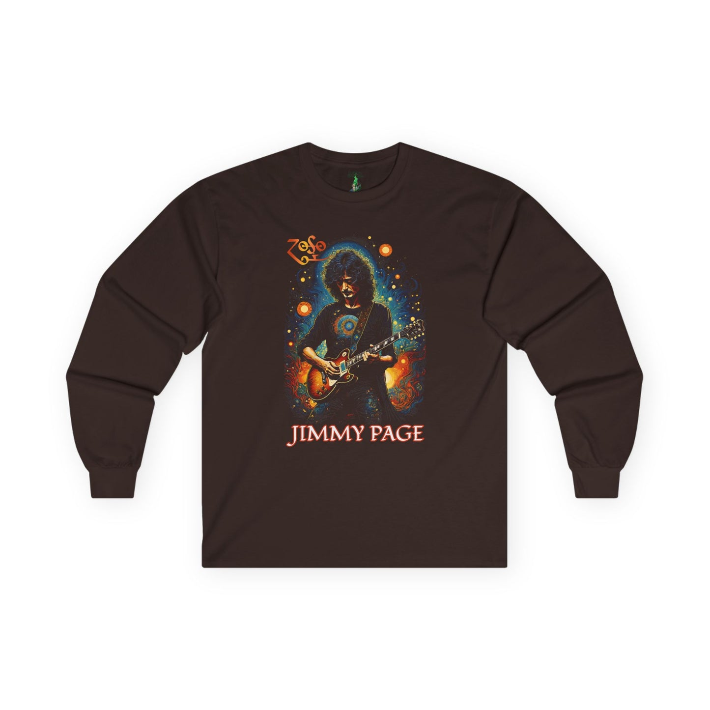 Jimmy Page Tribute Long Sleeve Tee, Led Zeppelin Concert Shirt, 70's Vintage Style Tee, Unisex Cotton Shirt