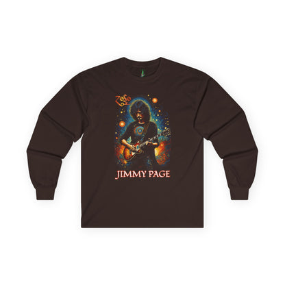 Jimmy Page Tribute Long Sleeve Tee, Led Zeppelin Concert Shirt, 70's Vintage Style Tee, Unisex Cotton Shirt