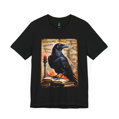 Gothic Raven Tee, Edgar Allen Poe inspired Tee, Halloween Tee, Unisex Jersey Short Sleeve Tee