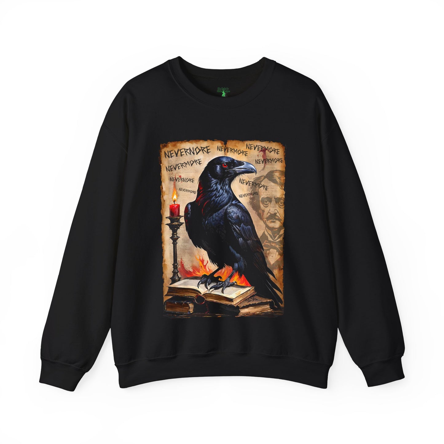 Gothic Raven Sweatshirt - Edgar Allen Poe Inspired - Halloween Gift - Unisex cotton sweatshirt