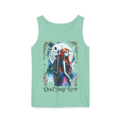 Undying Love Unisex Tank Top, Jack and Sally Halloween Couple Tee, Gothic Love Shirt, Halloween Christmas Fan Gift, Block Party Envy