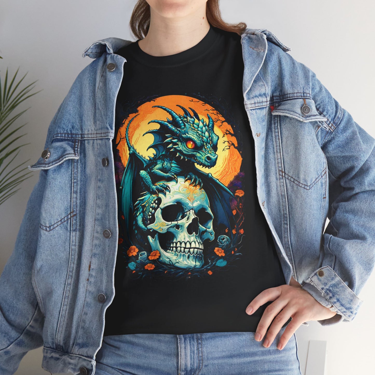 Baby Dragon T-shirt, Baby Dragon T-shirt, Skull Unisex T-shirt, Dragon T-shirt, Baby Dragon, Halloween T-shirt, Unisex Cotton T-shirt