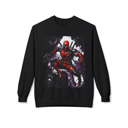 Deadpool Fan Art Crewneck Sweatshirt, Comicon Gift Sweatshirt, Marvel Collector shirt, Vintage Cotton Top, Unisex Softstyle Sweatshirt