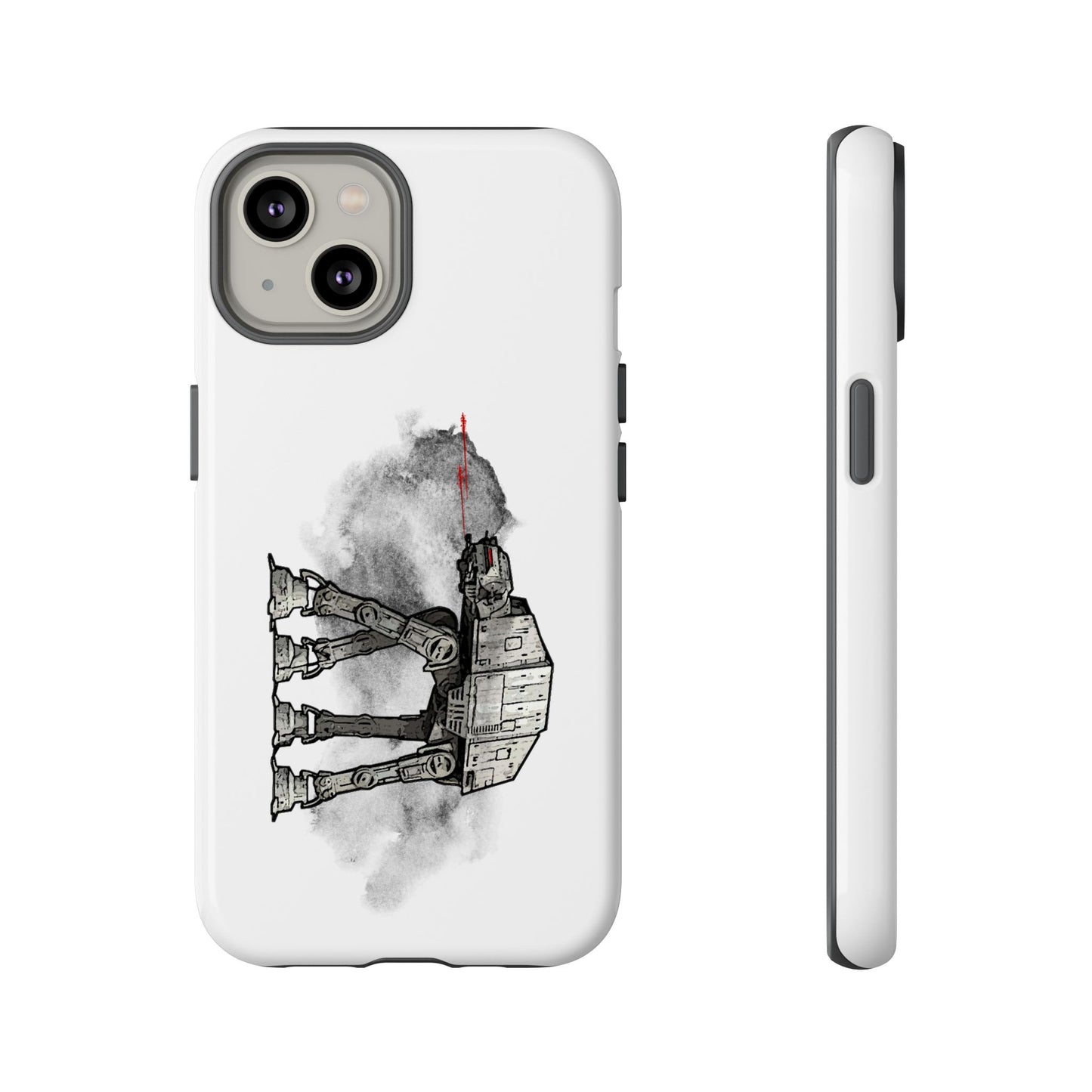 Tough Cases, Star Wars Empire Strikes Back AT-AT Walker Fanart Rugged Cell Phone Case, White Walker Phone Cover, Empire Strikes Back Merch,