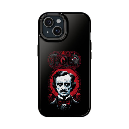 Gothic Edgar Allen Poe Impact-Resistant Cell Phone Case, Skulls Ravens Black Cat, Macabre Poe Fan Gift, Gothic Phone Cover, Creepy Gothic