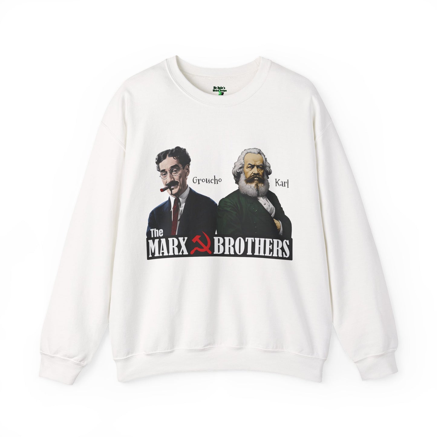 The Marx Brothers Unisex Sweatshirt, Groucho Marx, Karl Marx, Funny Political Cotton Crewneck, Nerdy Humor Shirt